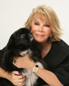 Joan Rivers with her dog, Max