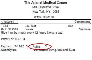 animal medical center prescription